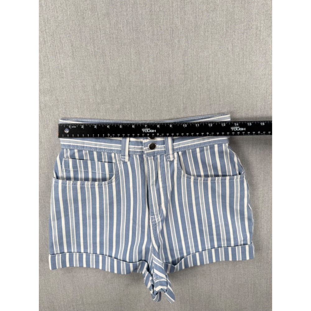 BDG Urban Outfitters Striped High Waisted Denim Shorts Blue White Size 4 - Picture 4 of 8